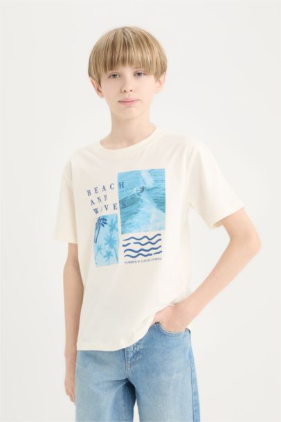 Boy Crew Neck Printed Short Sleeve T-Shirt