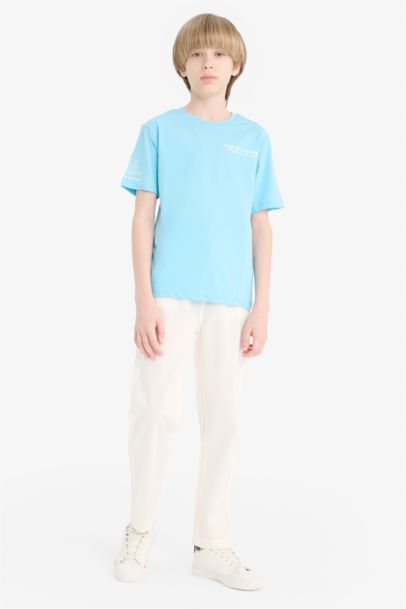 T-shirt imprimé à col rond et manches courtes pour garçon