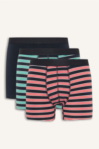 Regular Fit Striped 3 Piece Boxers