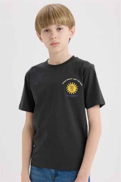 Boy Regular Fit Crew Neck Printed Short Sleeve T-Shirt
