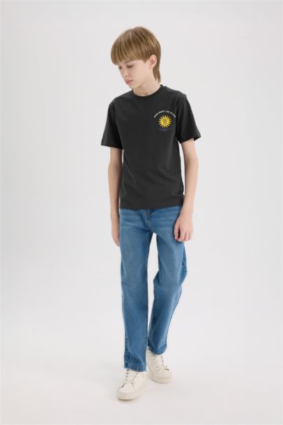 Boy Regular Fit Crew Neck Printed Short Sleeve T-Shirt