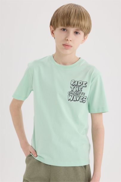 T-shirt imprimé à col rond et manches courtes pour garçon