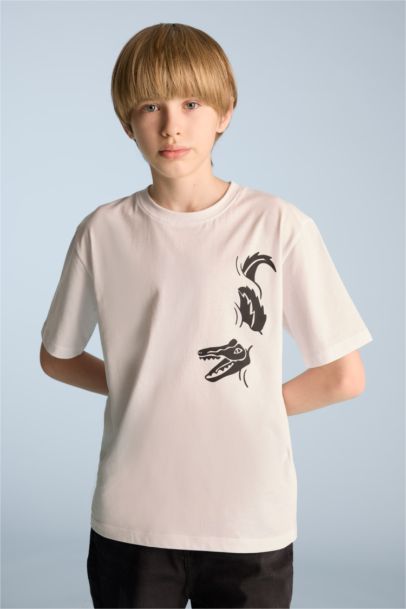 Boy Regular Fit Crew Neck Printed Short Sleeve T-Shirt