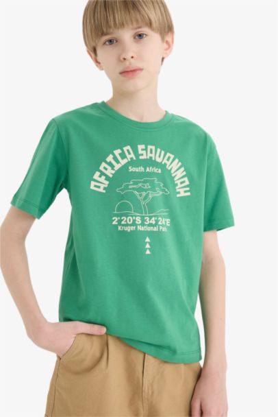 Boy Crew Neck Printed Short Sleeve T-Shirt