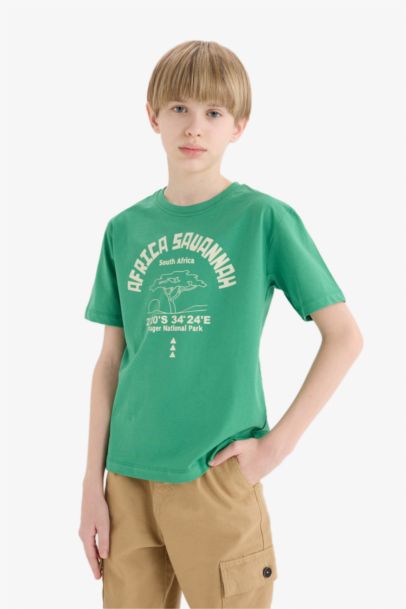 Boy Crew Neck Printed Short Sleeve T-Shirt