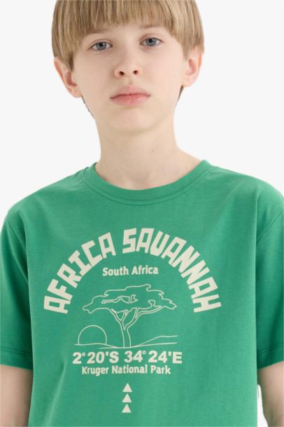 Boy Crew Neck Printed Short Sleeve T-Shirt