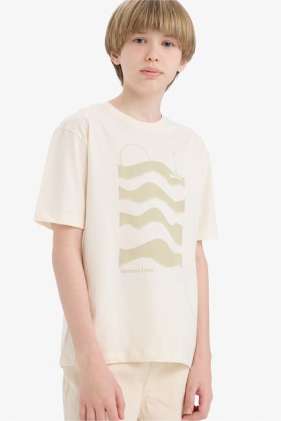 Boy Regular Fit Crew Neck Printed T-Shirt
