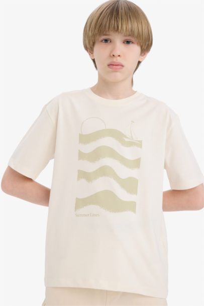 Boy Regular Fit Crew Neck Printed T-Shirt
