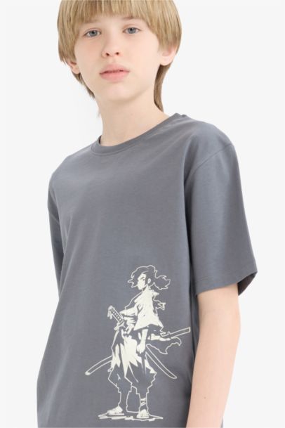 Boy Regular Fit Crew Neck Printed T-Shirt