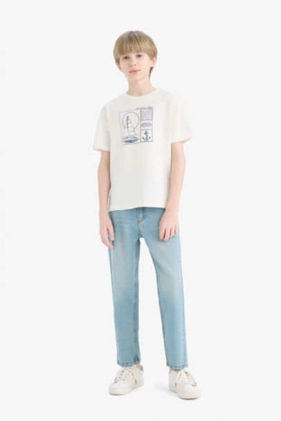 Boy Crew Neck Printed Short Sleeve T-Shirt