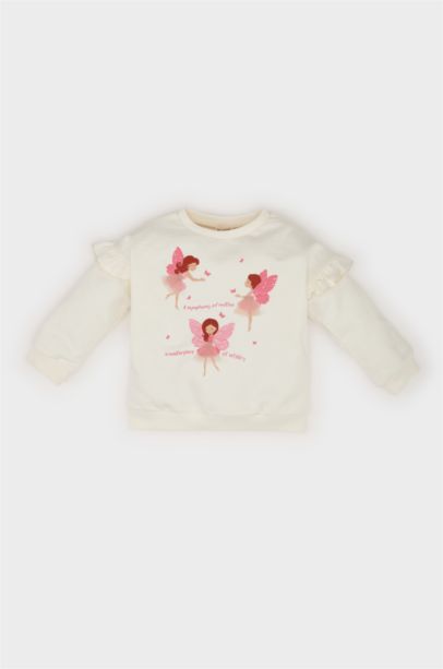 Sweatshirt à imprimé ballerine pour bébé fille