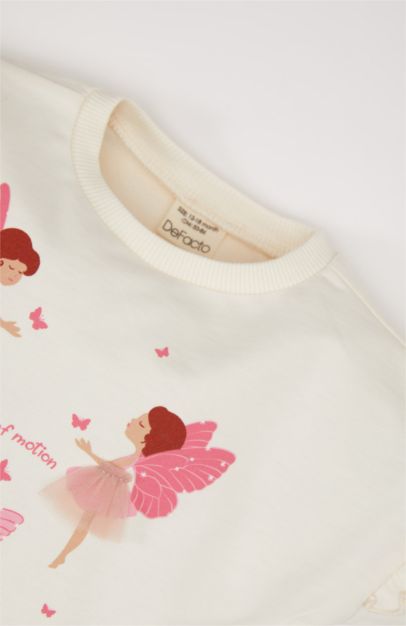 Sweatshirt à imprimé ballerine pour bébé fille