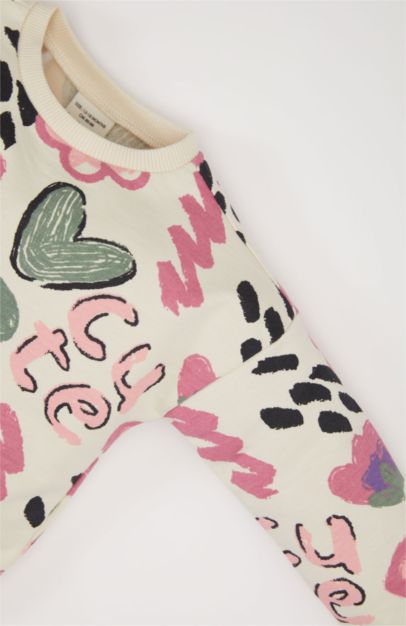 Sweatshirt imprimé à col rond pour bébé fille