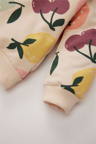 Baby Gir Fruit Patterned Sweatshirt Sweatpants 2 Piece Set