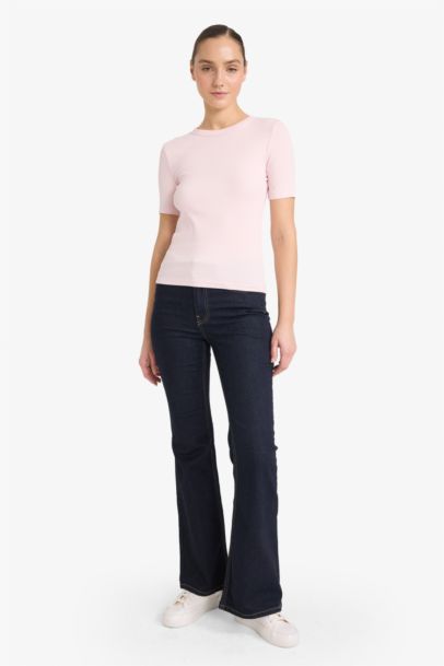 تيشيرت نص كم قصة سليم برقبة مستديرة