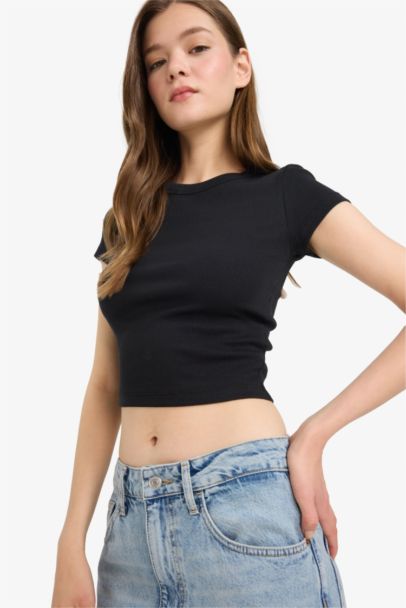 Fitted Ribbed Camisole Short Sleeve T-Shirt