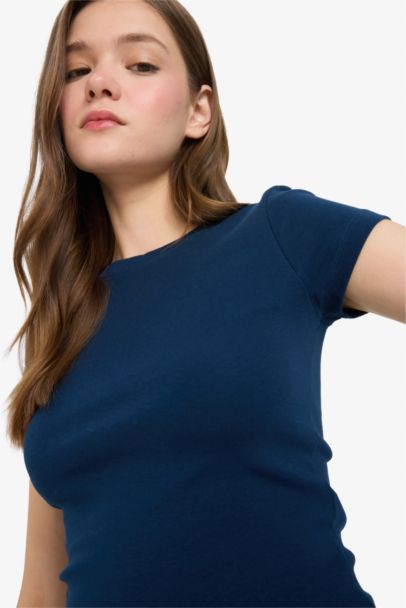 Fitted Rib Short Sleeve T-Shirt