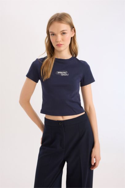 Slim Fit Printed Ribana Short Sleeve T-Shirt