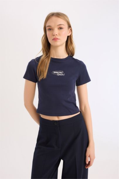 Slim Fit Printed Ribana Short Sleeve T-Shirt