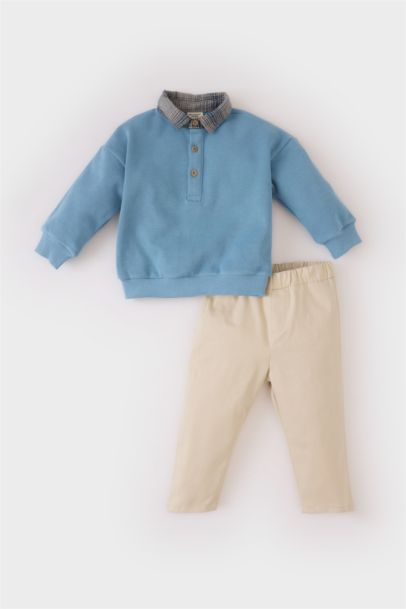 Ensemble pour bébé garçon : haut à col chemise et bas à taille élastique