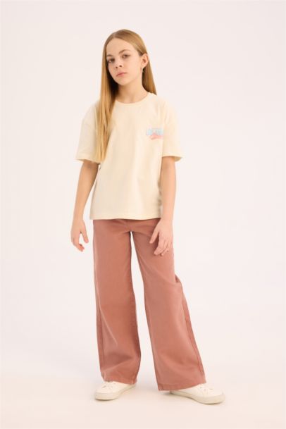 Girl Relax Fit Crew Neck Short Sleeve T-Shirt