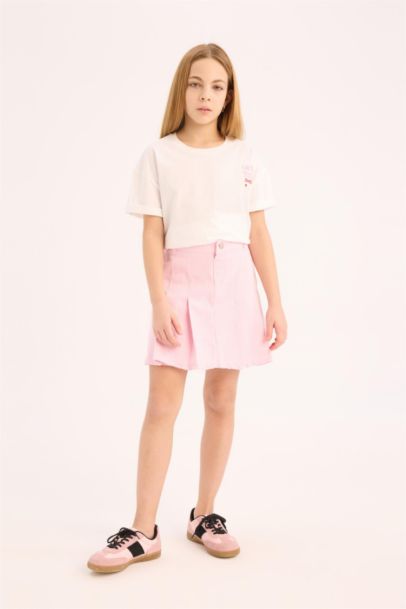 Girl Oversize Fit Crew Neck Slogan Printed T-Shirt