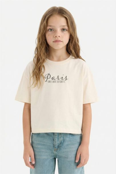 Girl Oversize Fit Anime Printed Short Sleeve T-Shirt