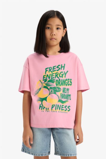 Girl Oversize Fit Crew Neck Short Sleeve T-Shirt