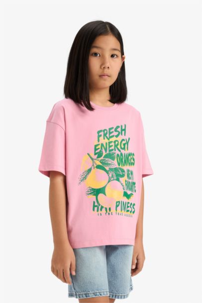 Girl Oversize Fit Crew Neck Short Sleeve T-Shirt