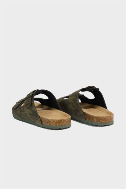 Boy Flat Sole Faux Leather Slippers