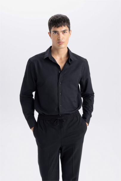 قميص بولو ردن طويل مودرن فيت