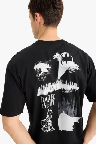 Boxy Fit Batman Licence Crew Neck Printed Short Sleeve T-Shirt