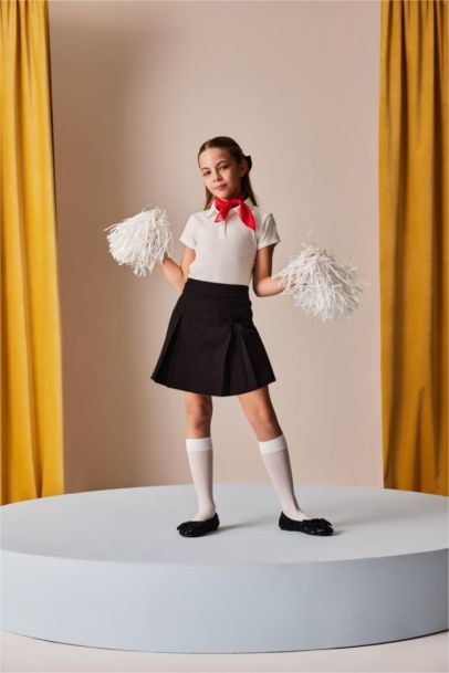 Jupe-short basique en gabardine pour fille