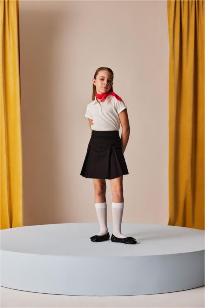 Jupe-short basique en gabardine pour fille