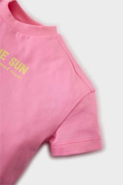 T-shirt à col rond et coupe régulière pour bébé fille