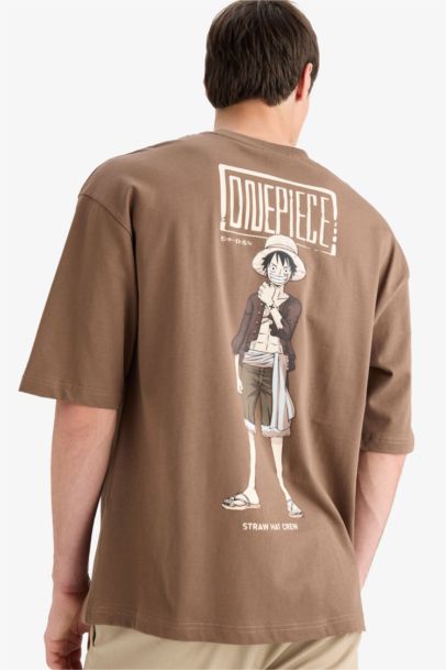 Loose Fit One Piece  Crew Neck Printed Short Sleeve T-Shirt