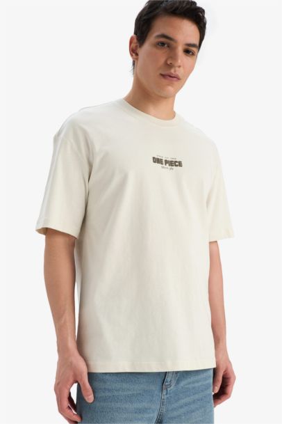 One Piece Boxy Fit Crew Neck Printed T-Shirt