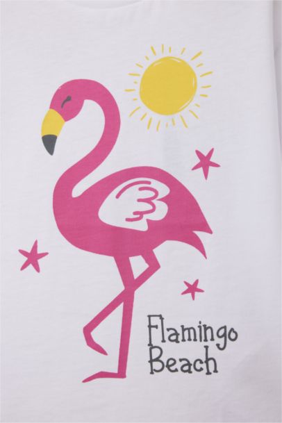 T-shirt avec imprimé à col rond et manches courtes pour bébé fille