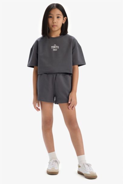 Ensemble de t-shirt avec imprimé et short pour fille