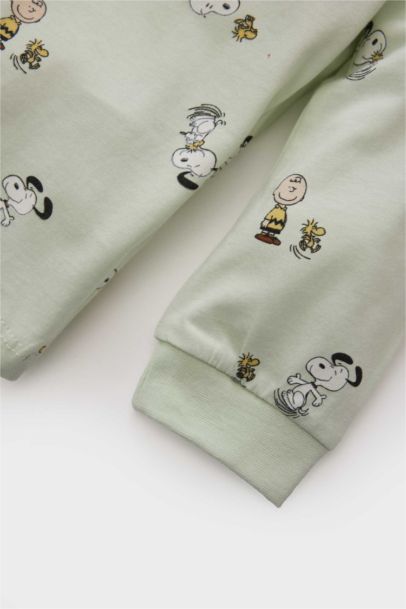 Snoopy Pijama Takımı Penye Uzun Kollu Üst Beli Lastikli Uzun Alt Erkek Bebek