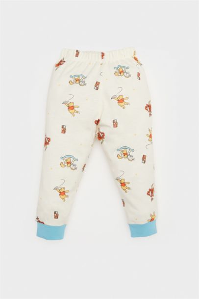 Erkek Bebek Pijama Takımı Disney Winnie The Pooh Penye Uzun Kollu Üst Beli Lastikli Uzun Alt