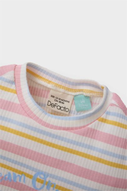 Disney Mickey & Minnie Pijama Takımı Fitilli Kaşkorse Kısa Kollu Üst Beli Lastikli Uzun Alt Kız Bebek