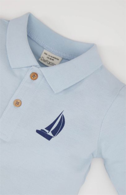 T-shirt polo à manches longues imprimé pour bébé garçon