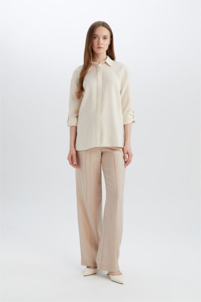 Regular Fit Basic Long Sleeve Shirt Tunic