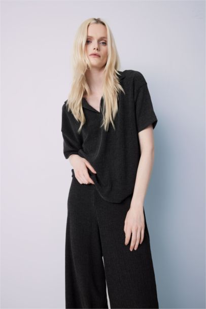 تيشيرت بولو نص كم عادي قصة مريحة