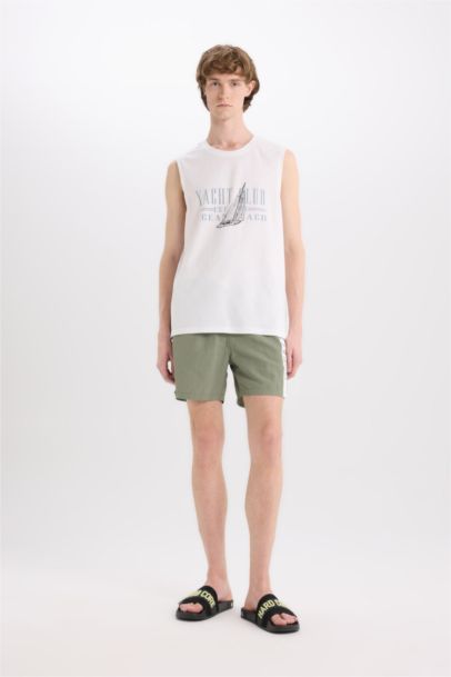 File Astarlı Diz Üstü Deniz Şortu