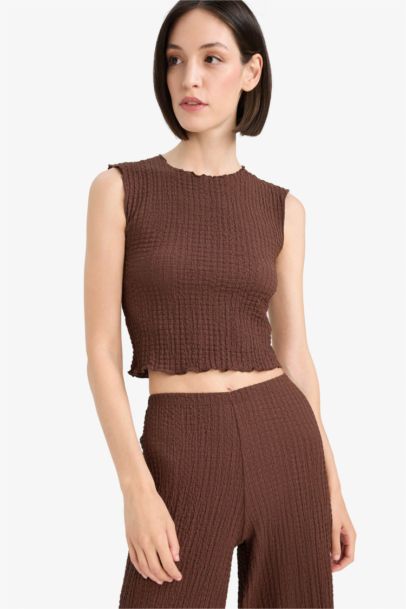 Slım Fıt Bisiklet Yaka Bürümcük Atlet