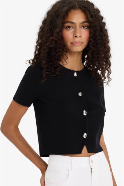 Regular Fit Crew Neck Knitwear Cardigan