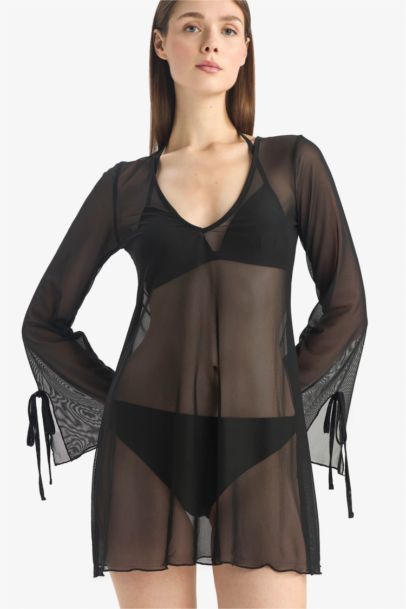 Fall in Love V Neck Laced Tulle Beach Dress