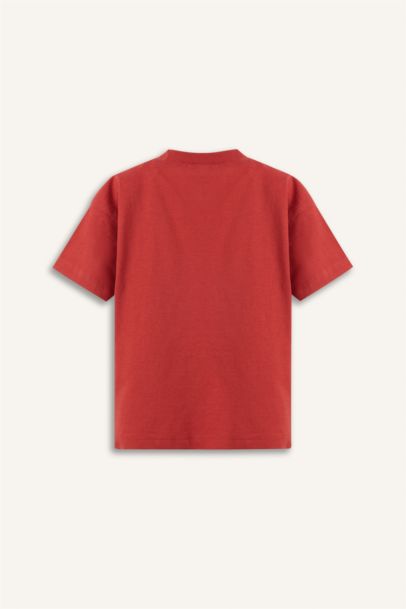 Bisiklet Yaka Baskılı Kısa Kollu Tişört Erkek Bebek